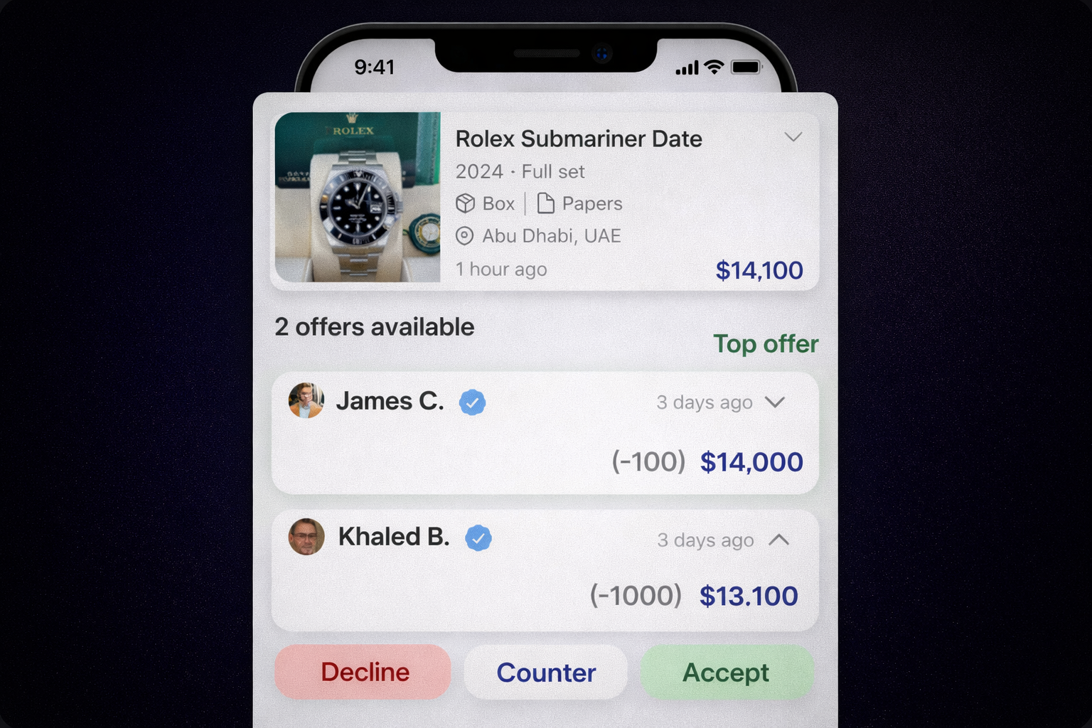 Real negotiation workflow detail