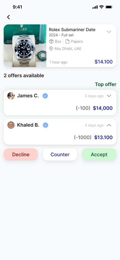 Offers and negotiation